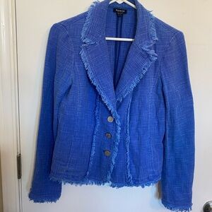 Worth Women's Vibrant Blue Frayed Blazer